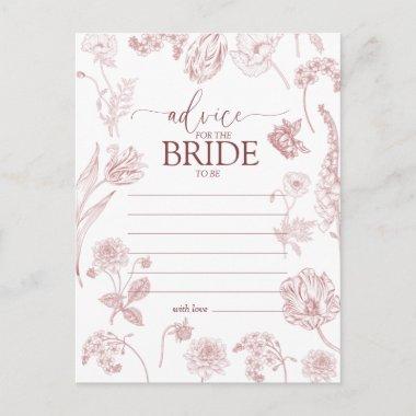 Vintage Dusty Rose Floral Advice To The Bride PostInvitations
