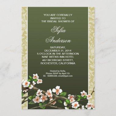vintage elegant blossoms bridal shower Invitations