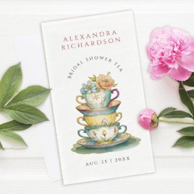 Vintage Elegant Watercolor  Tea Party Paper Guest Towels