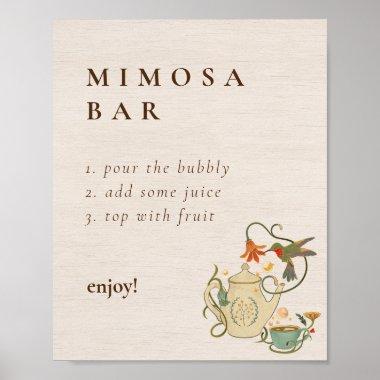 Vintage Fairy Floral Tea Party Mimosa Bar Sign