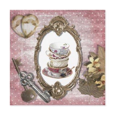 Vintage Fantasy Tea Party Bridal Shower Invitations