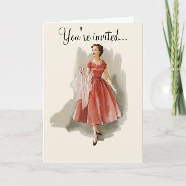 Vintage fashion invitation Invitations