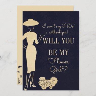 Vintage Fashion Will You Be My Flower Girl Invitations