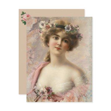 Vintage Feminine Victorian Fashion Greeting
