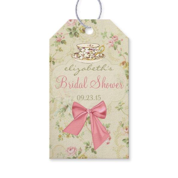 Vintage Floral and Teacup Bridal Shower Gift Tags