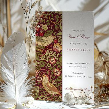 Vintage Floral Bird Themed Bridal Shower Invitations
