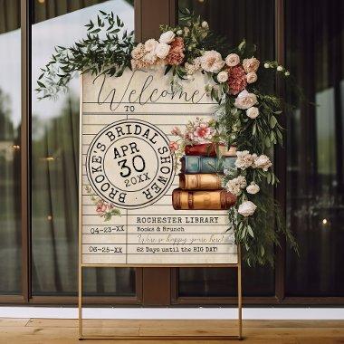 Vintage Floral Books  Welcome Sign
