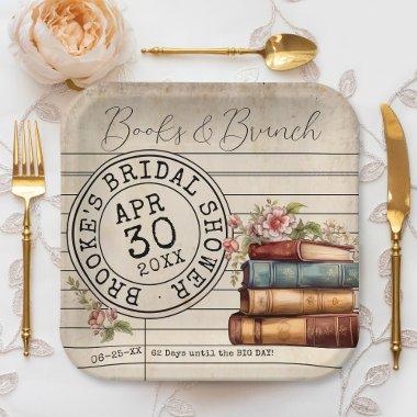 Vintage Floral Books Library   Paper Plates