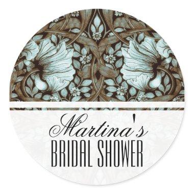 Vintage Floral Bridal Shower Classic Round Sticker