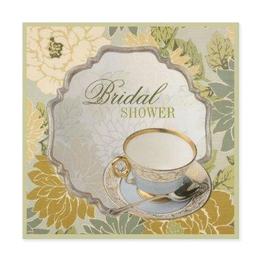 vintage floral Bridal Shower Tea Party Invitations