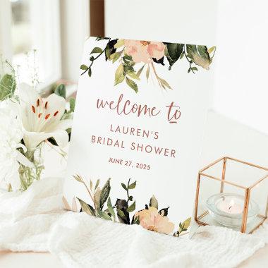 Vintage Floral |  Welcome Pedestal Sign