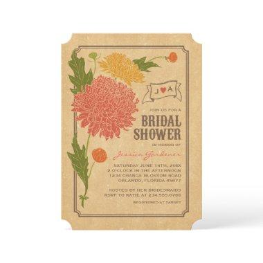 Vintage Floral Garden Party Bridal Shower Invite