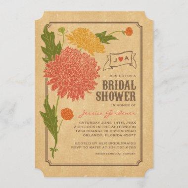 Vintage Floral Garden Party Bridal Shower Invite