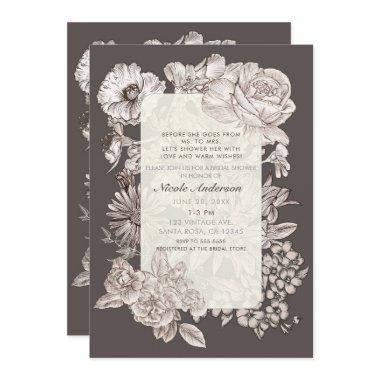 Vintage Floral Modern Ivory & Grey