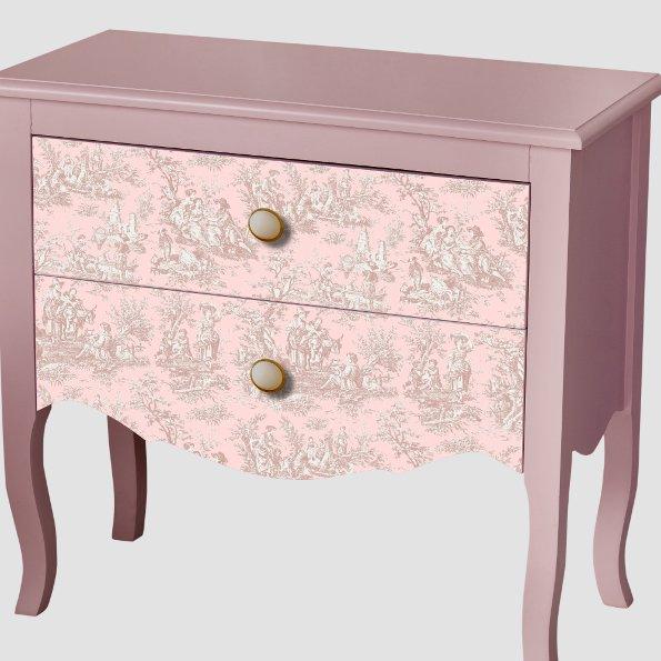 Vintage floral rose gold toile de jouy tissue paper
