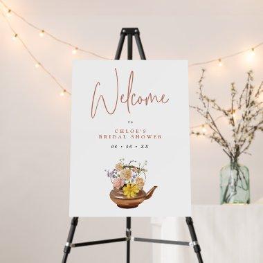 Vintage Floral Teapot  Welcome Foam Board