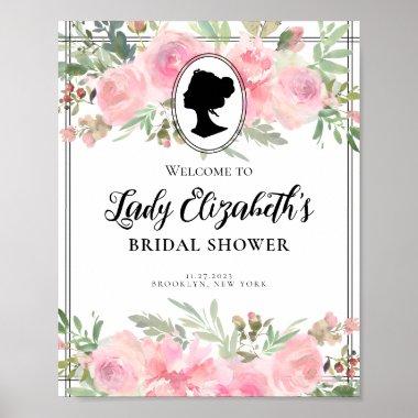 Vintage Florals Blush Pink Welcome Bridal Shower Poster
