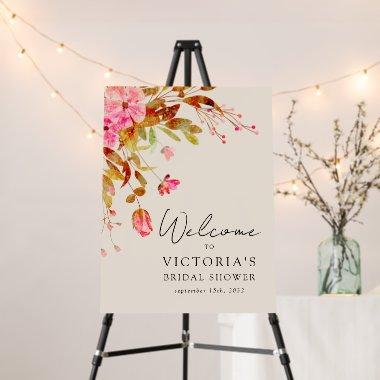 Vintage Florals Bridal Shower Welcome Sign