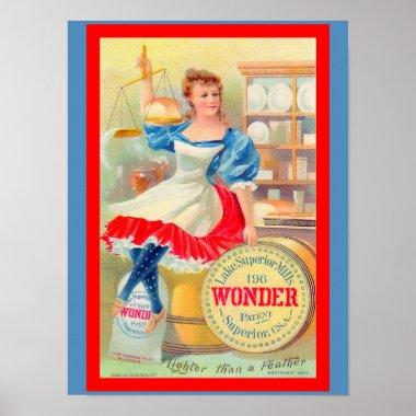 Vintage Flour Ad Beautiful 1895 Pretty Girl (copy) Poster