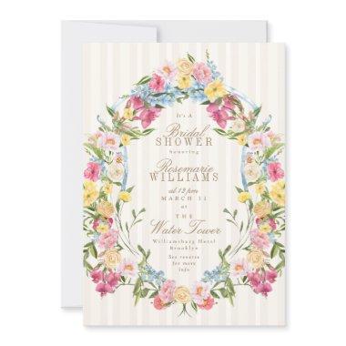 vintage french floral crest cream