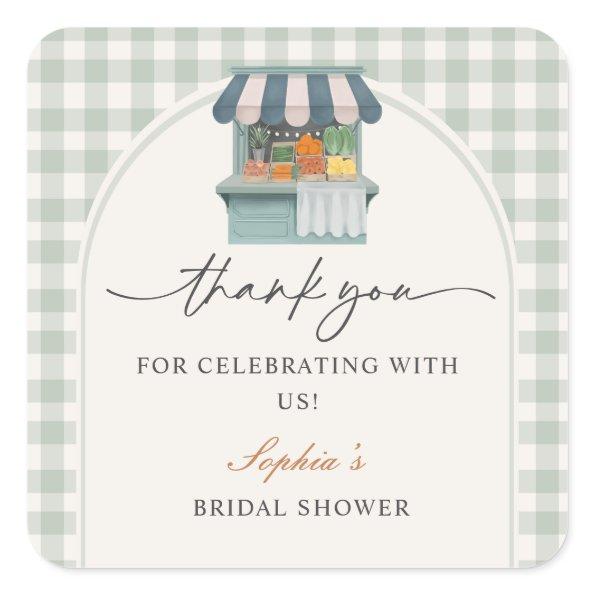 Vintage Fresh Off the Market Gingram  Square Sticker