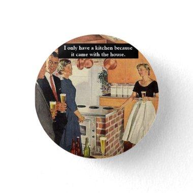 Vintage Funny Bridal Shower / House Warming Party Button
