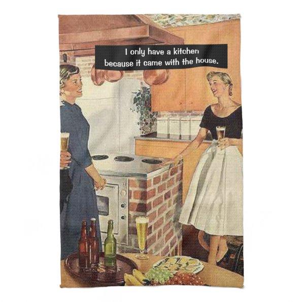 Vintage Funny Bridal Shower / House Warming Party Kitchen Towel