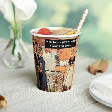 Vintage Funny Bridal Shower / House Warming Party Paper Cups