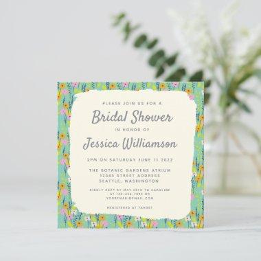 Vintage Garden Floral Bridal Shower Invitations