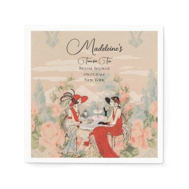 Vintage Garden Floral Time for Tea  Napkins