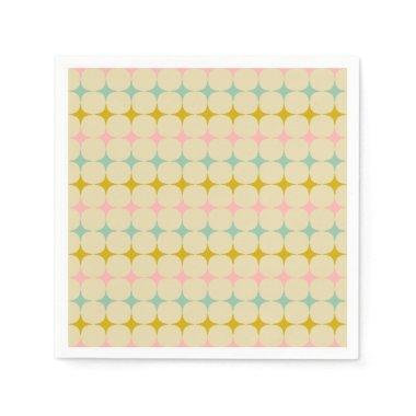 Vintage Geometric Pastel Stars Mod  Napkins
