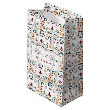 Vintage Geometry Intricate Classical Motif Wedding Small Gift Bag
