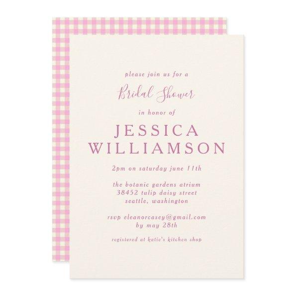 Vintage Gingham Plaid in Pink