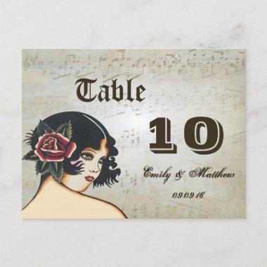 Vintage Girl Table Number Cards
