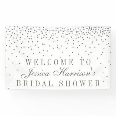 Vintage Glam Silver Confetti Bridal Shower Banner