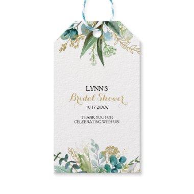 Vintage Gold and Green Eucalyptus Bridal Shower Gift Tags