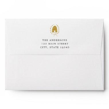 Vintage Golden Beehive Return Address Envelope