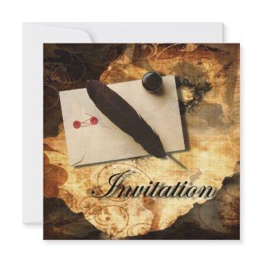 vintage gothic love steampunk wedding Invitations