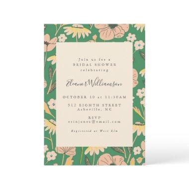 Vintage Green and Pink Floral Simple