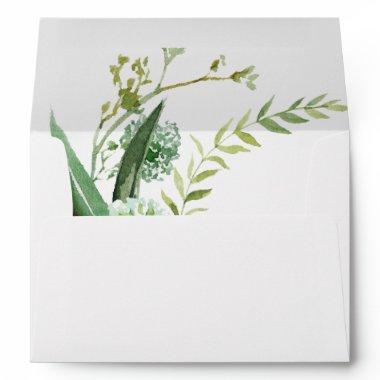 Vintage Green Eucalyptus Wedding Invitations Envelope