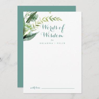 Vintage Green Eucalyptus Wedding Words of Wisdom Advice Card
