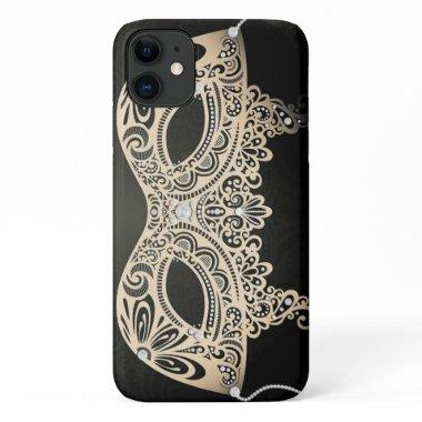 Vintage Green Pearl Elegant Masquerade Mask iPhone 11 Case