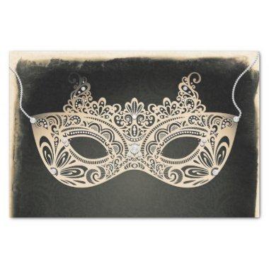 Vintage Green Pearl Masquerade Mask Sweet 16 Party Tissue Paper
