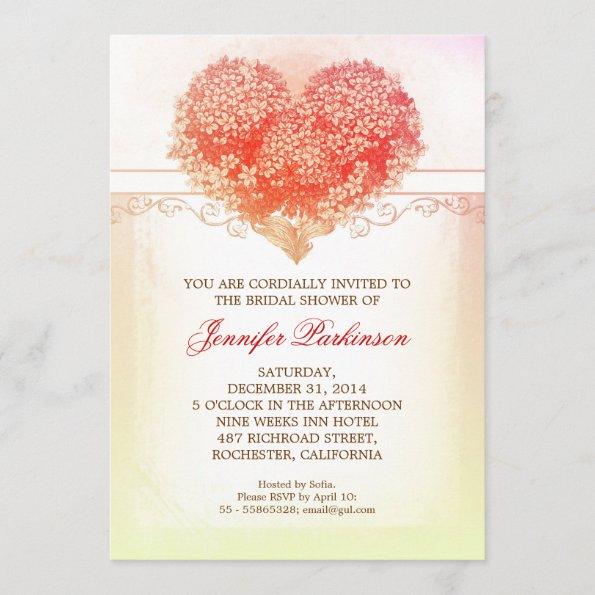 vintage heart blooms creative bridal shower invite