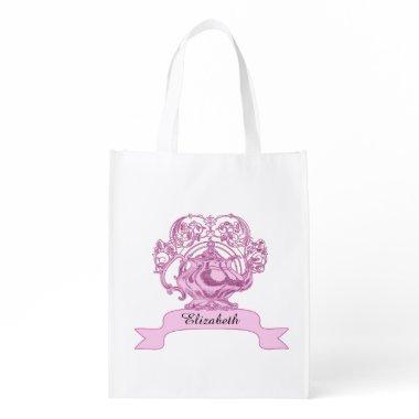 Vintage high tea PERSONALIZE name Grocery Bag