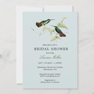 Vintage Humming bird Bridal shower Invitations