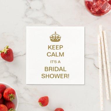 Vintage Keep Calm It's a ! Gold Paper Napkins