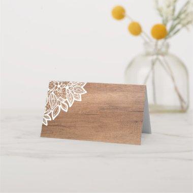 Vintage Lace and Rustic Wood Place