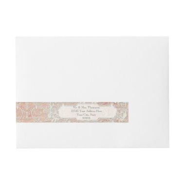 Vintage Lace Elegant Blush French Regency Wedding Wrap Around Address Label