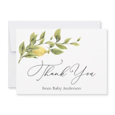 Vintage Lemon Bridal Shower Thank You Note Invitations